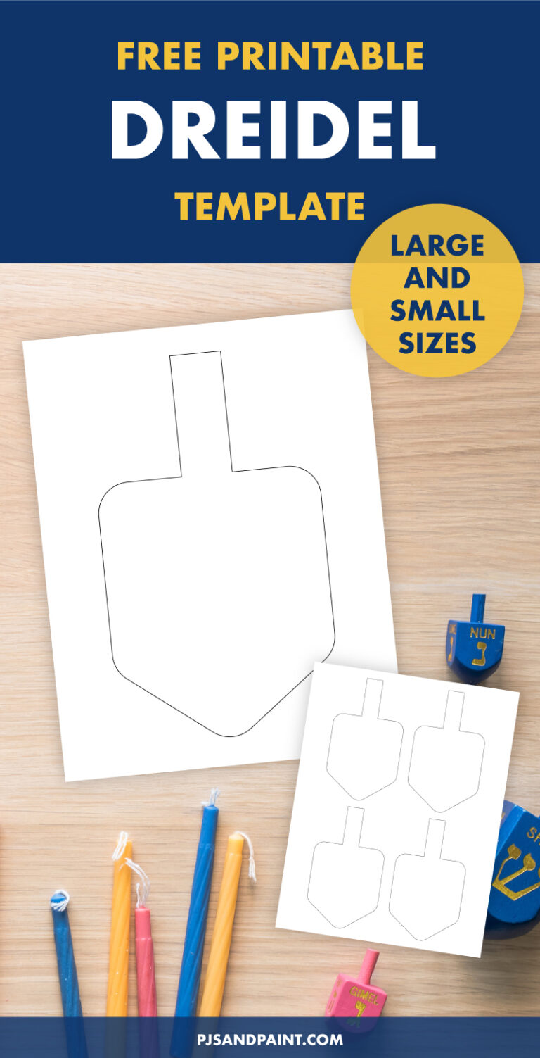 Free printable dreidel template two sizes pjs and paint