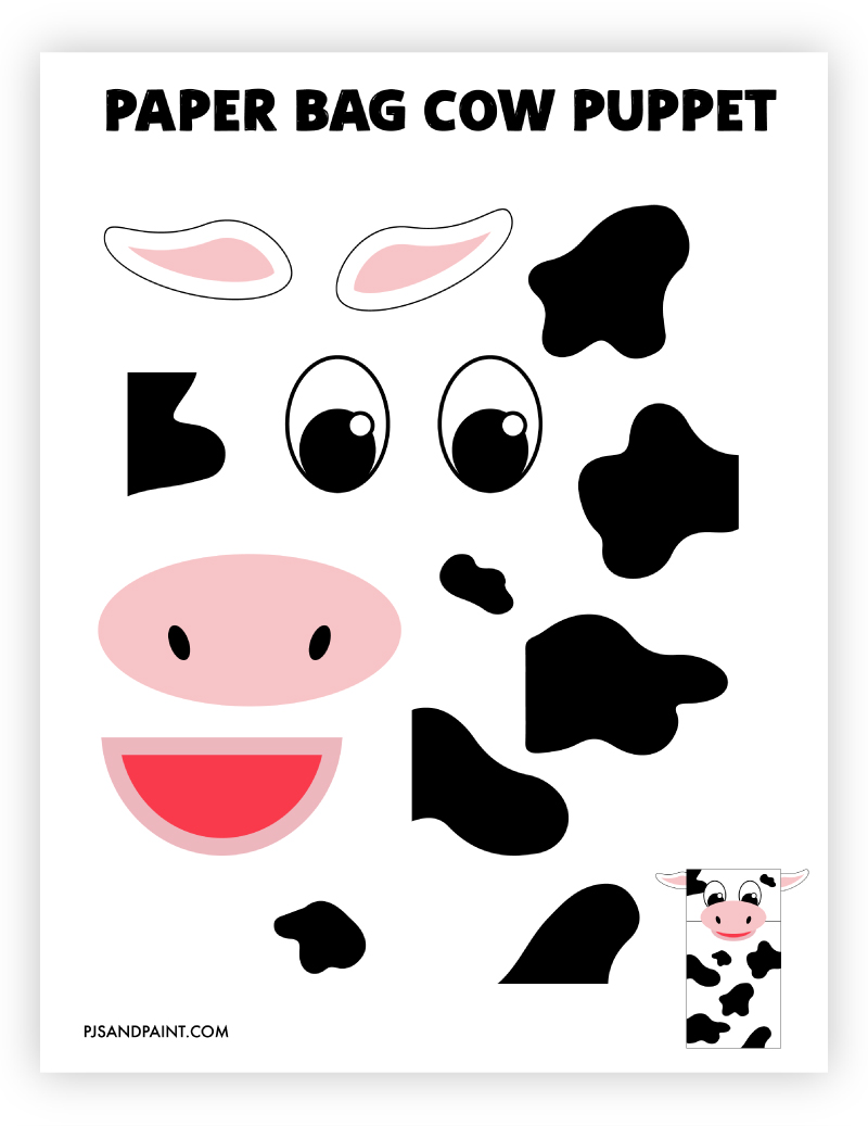 Cow Paper Bag Puppet Craft Template Lupon gov ph