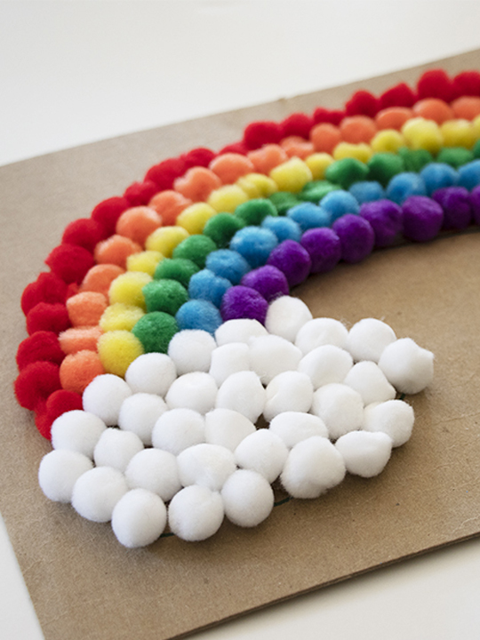Easy Pom Pom Rainbow Craft for Kids - Pjs and Paint