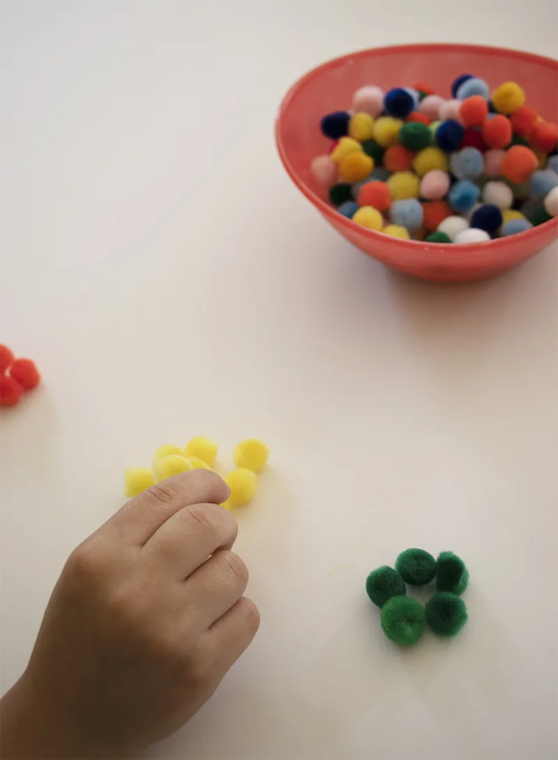 Easy Pom Pom Rainbow Craft for Kids - Pjs and Paint