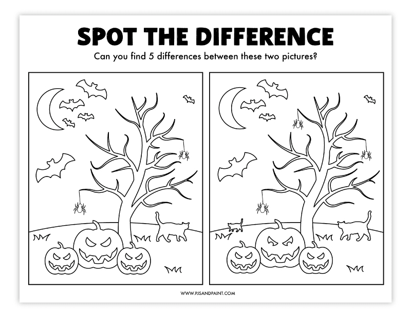halloween spot the difference picture