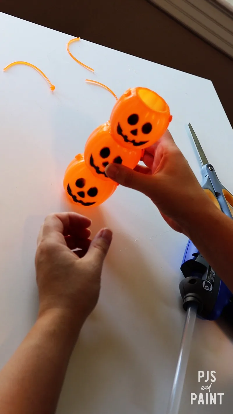 stacking pumpkins