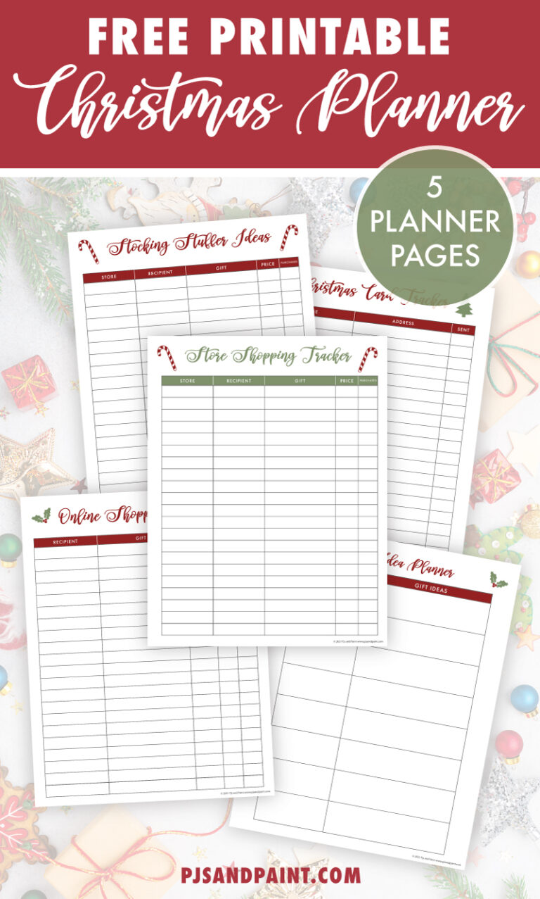 Free Printable Christmas Planner - Pjs and Paint