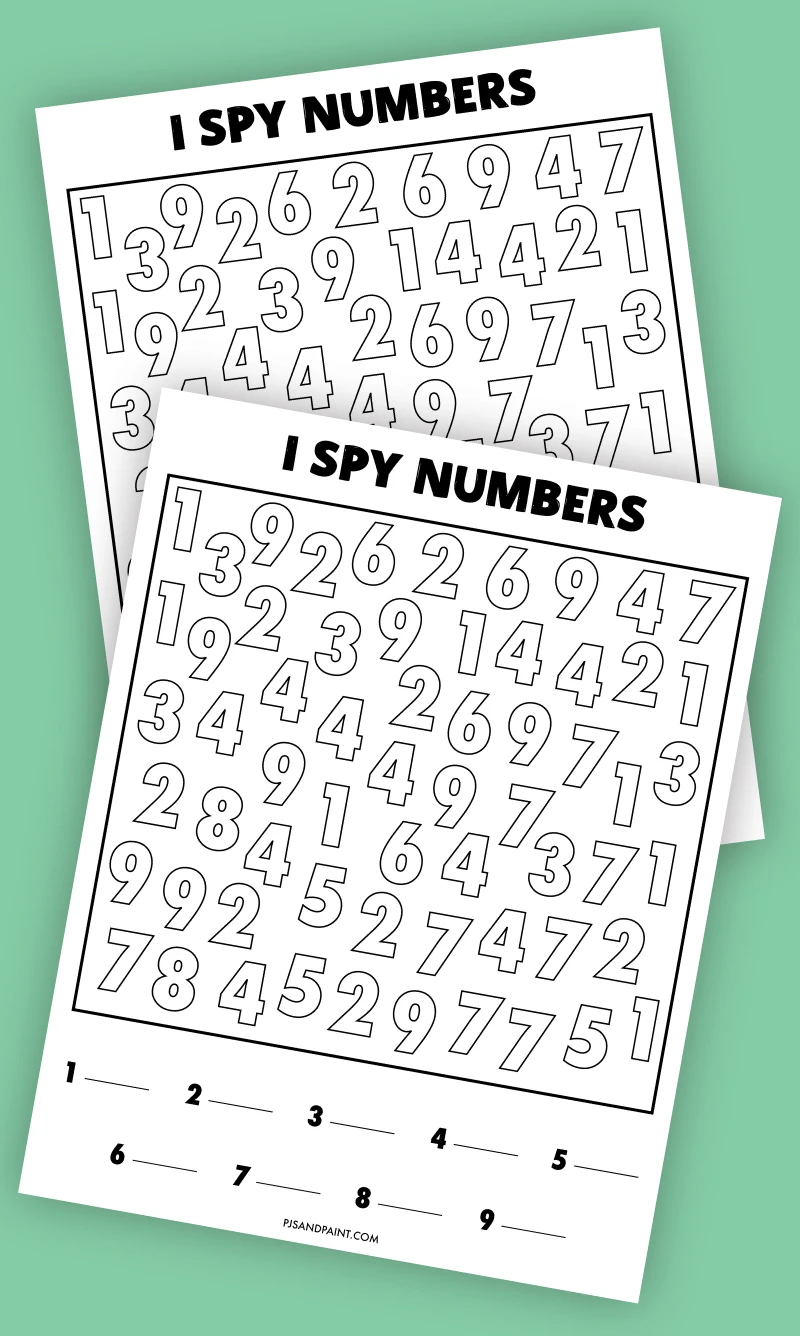 i spy numbers game for kids