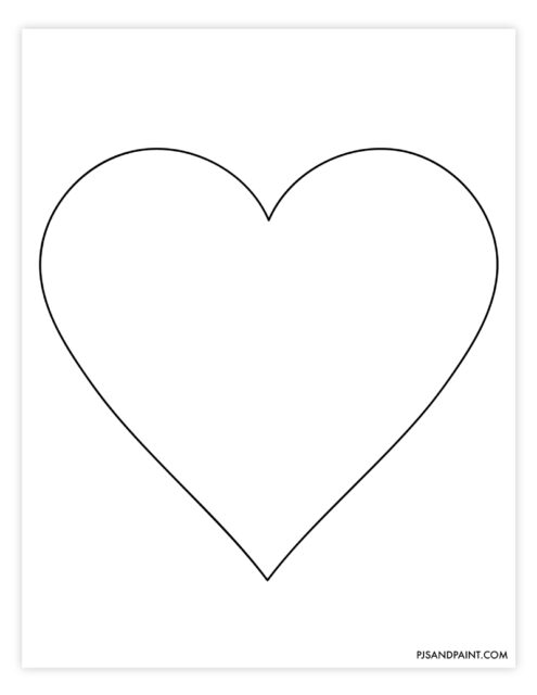 Free Printable Heart Template - Large and Small Sizes - Pjs and Paint