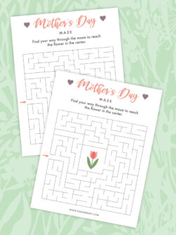 Free Printable Mother's Day Maze - Pjs and Paint