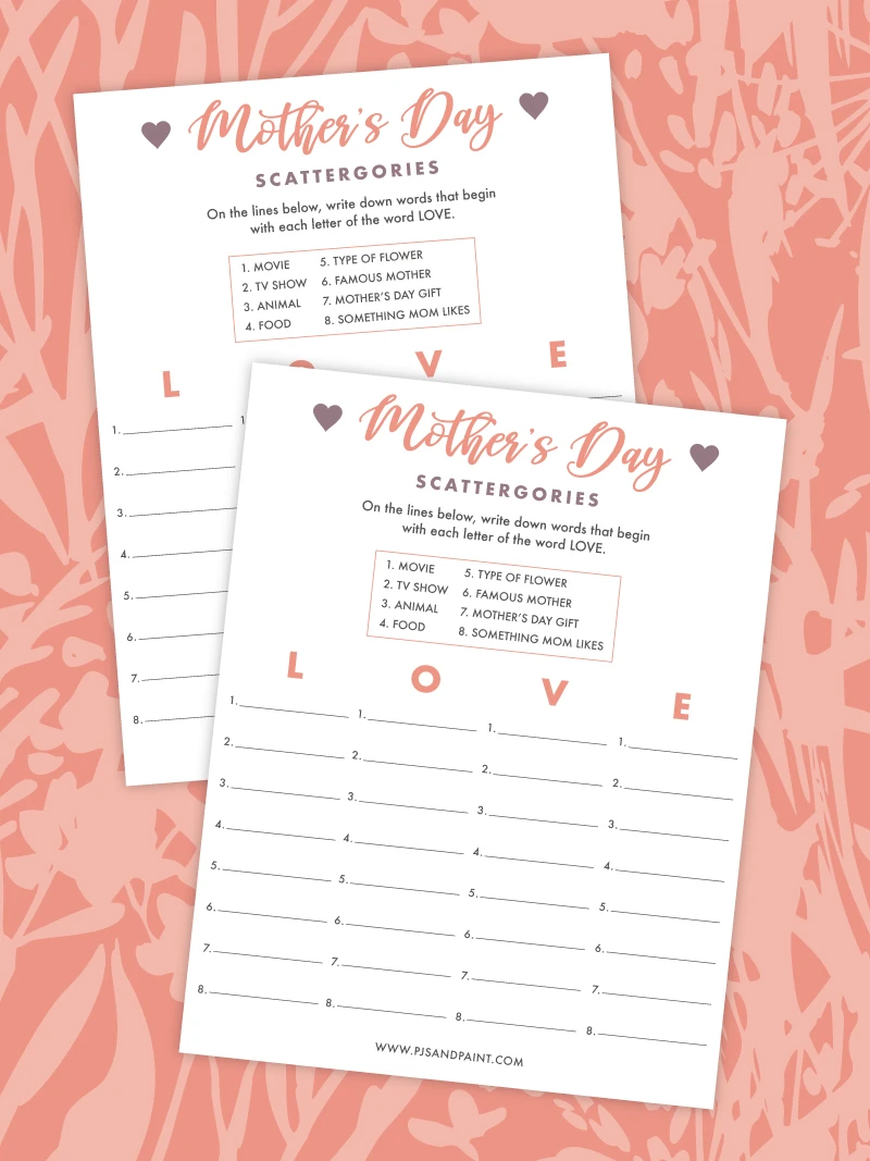 mothers day scattergories 2