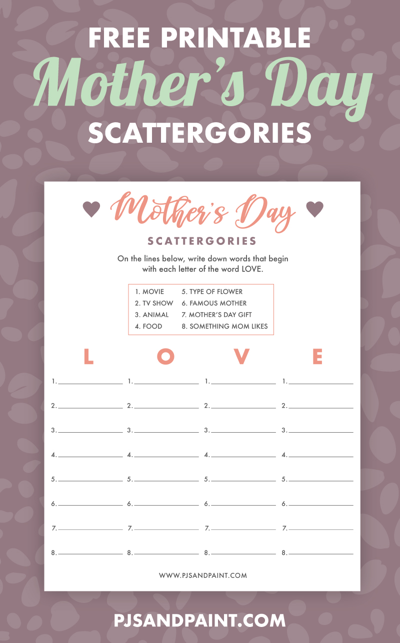 mothers day scattergories pin