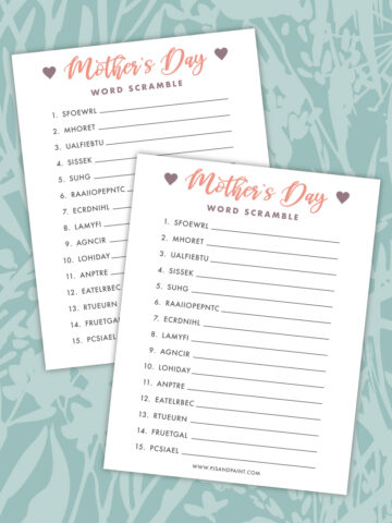 Free Printable Mother's Day Word Scramble - Pjs and Paint