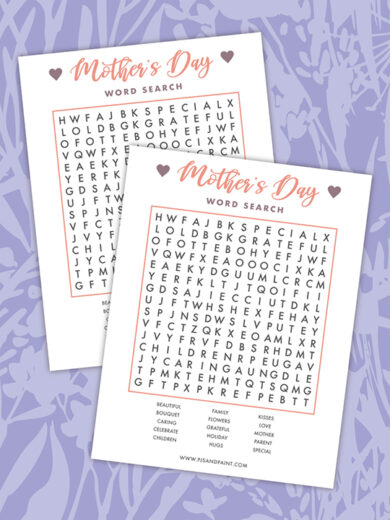 Free Printable Mother's Day Word Scramble - Pjs and Paint