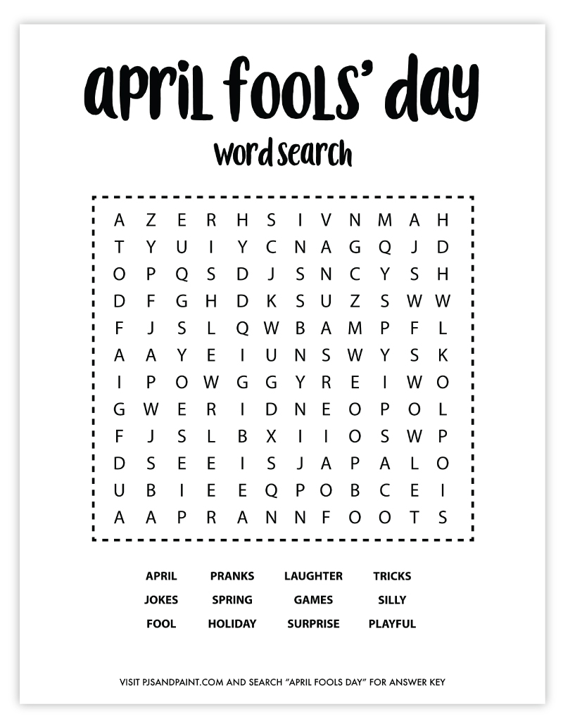 april fools day word search unsolvable