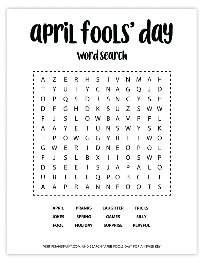 april fools day word search unsolvable