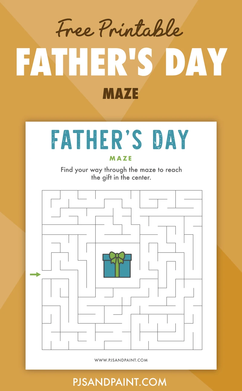 fathers day maze free printable