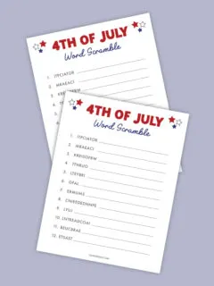 4th of July word scramble