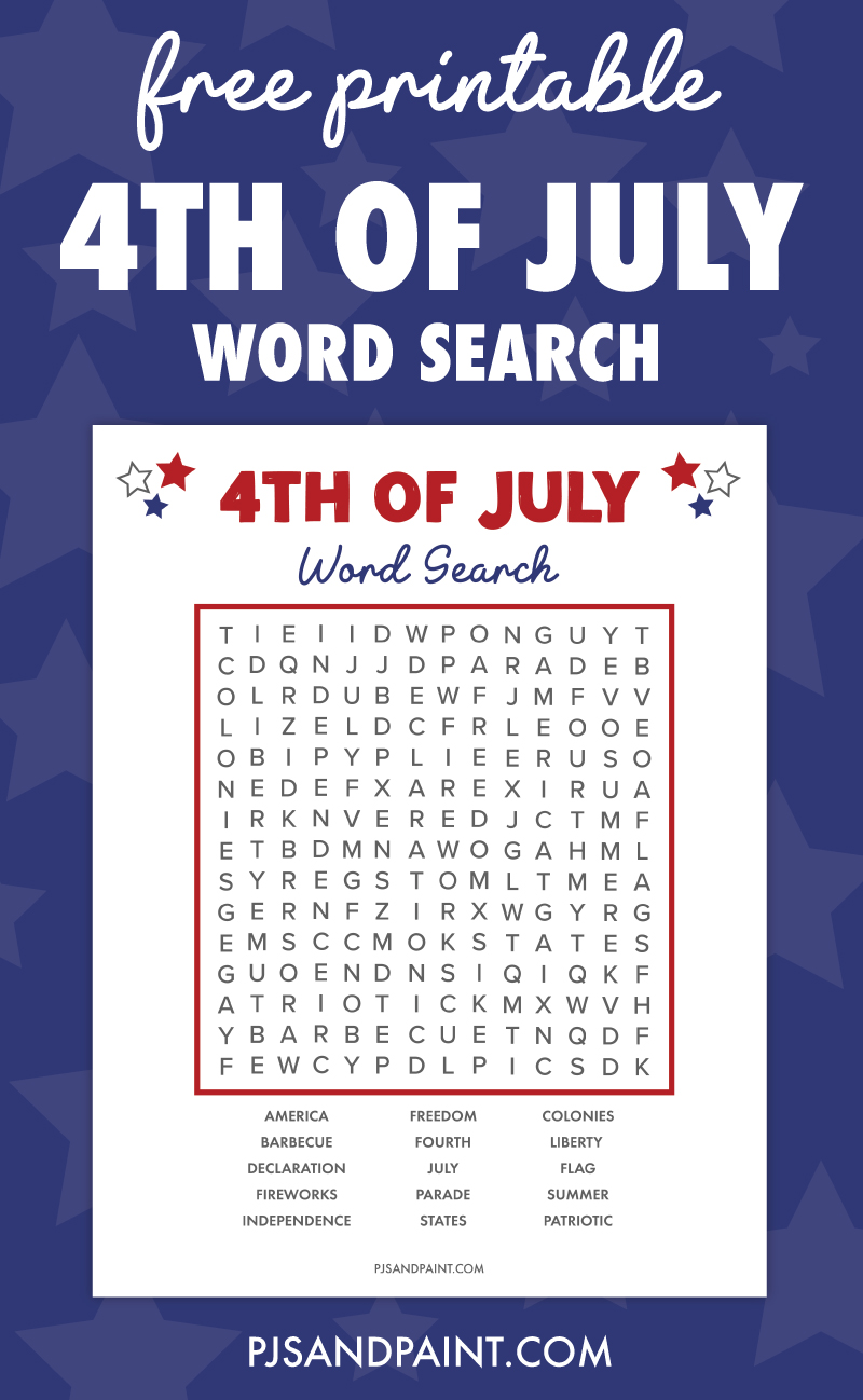 free printable 4th of July word search