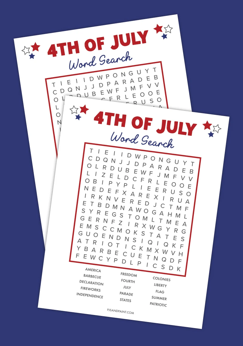 July 4th word search