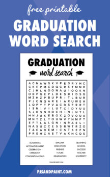 Free Printable Graduation Word Search - Pjs and Paint
