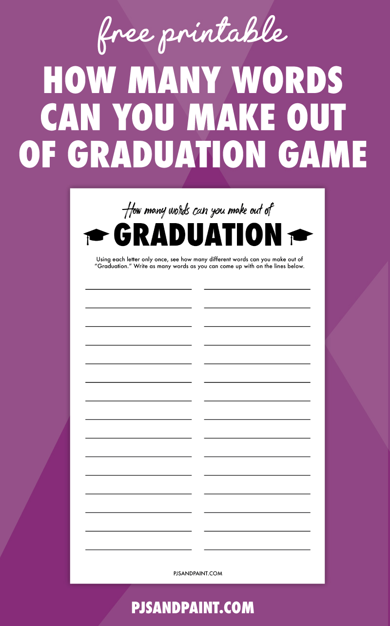free printable how many words can you make out of graduation