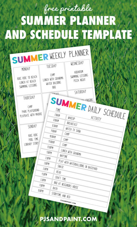 Free Printable Summer Planner And Summer Schedule Template