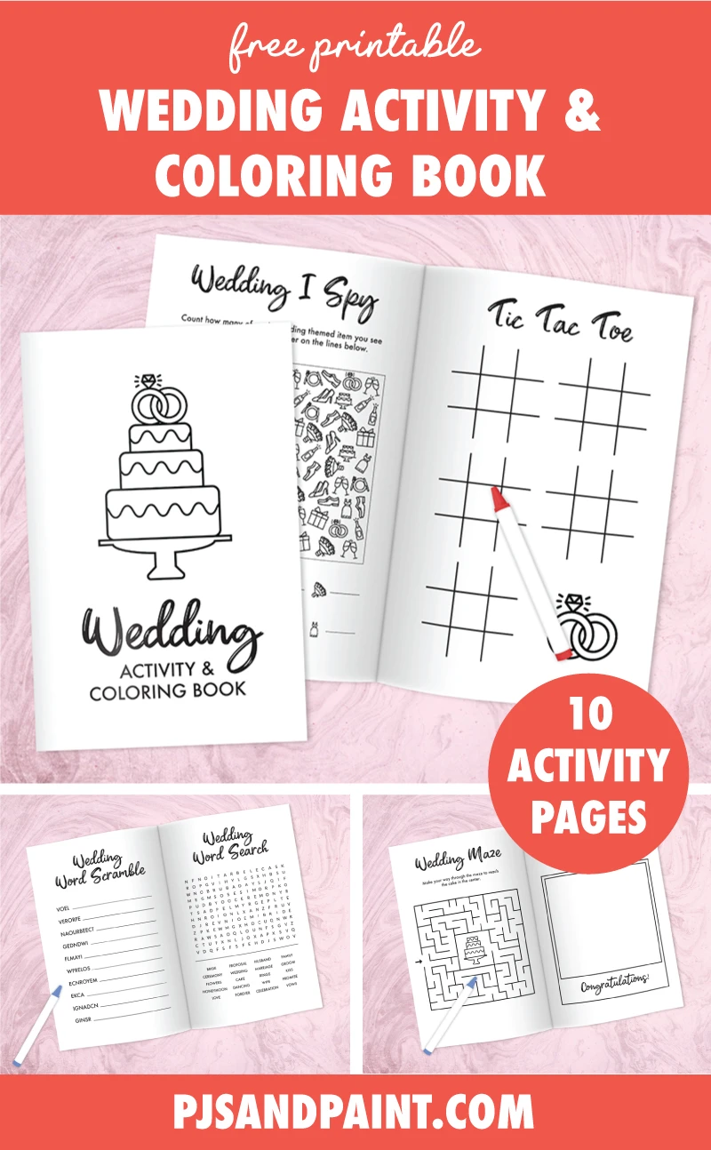 Free Printable Wedding Activity and Coloring Book for Kids - Pjs and Paint