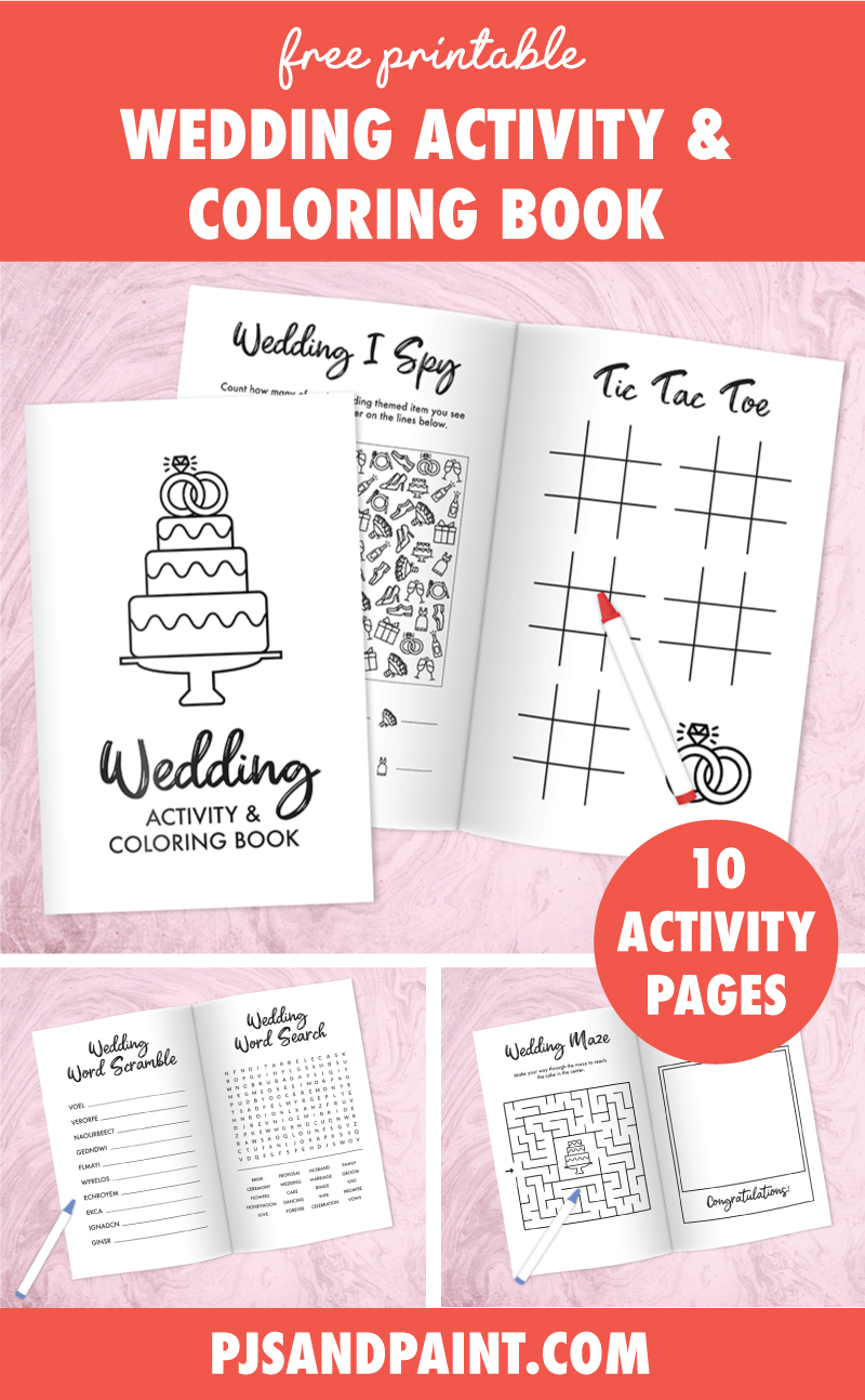 Free Printable Wedding Activity And Coloring Book For Kids Pjs And Paint