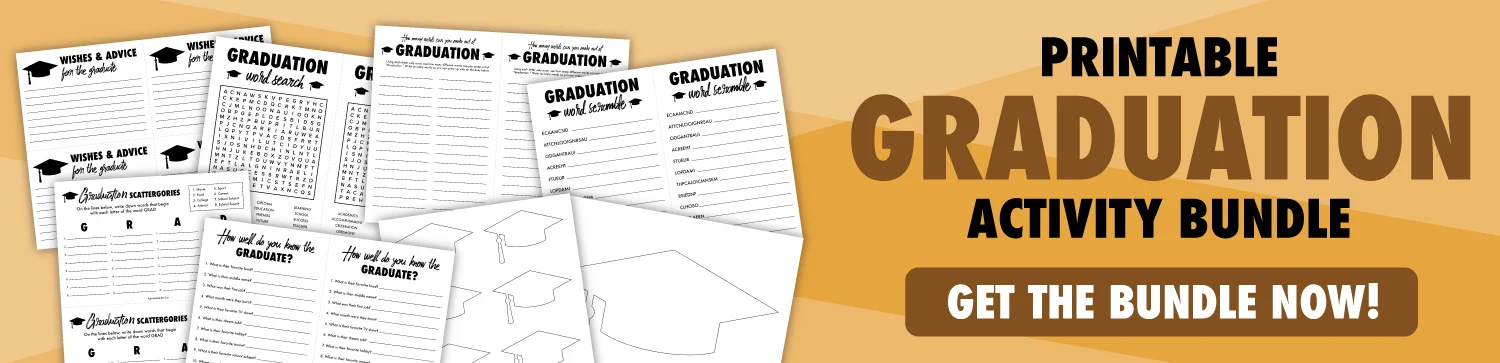 printable graduation activity bundle banner