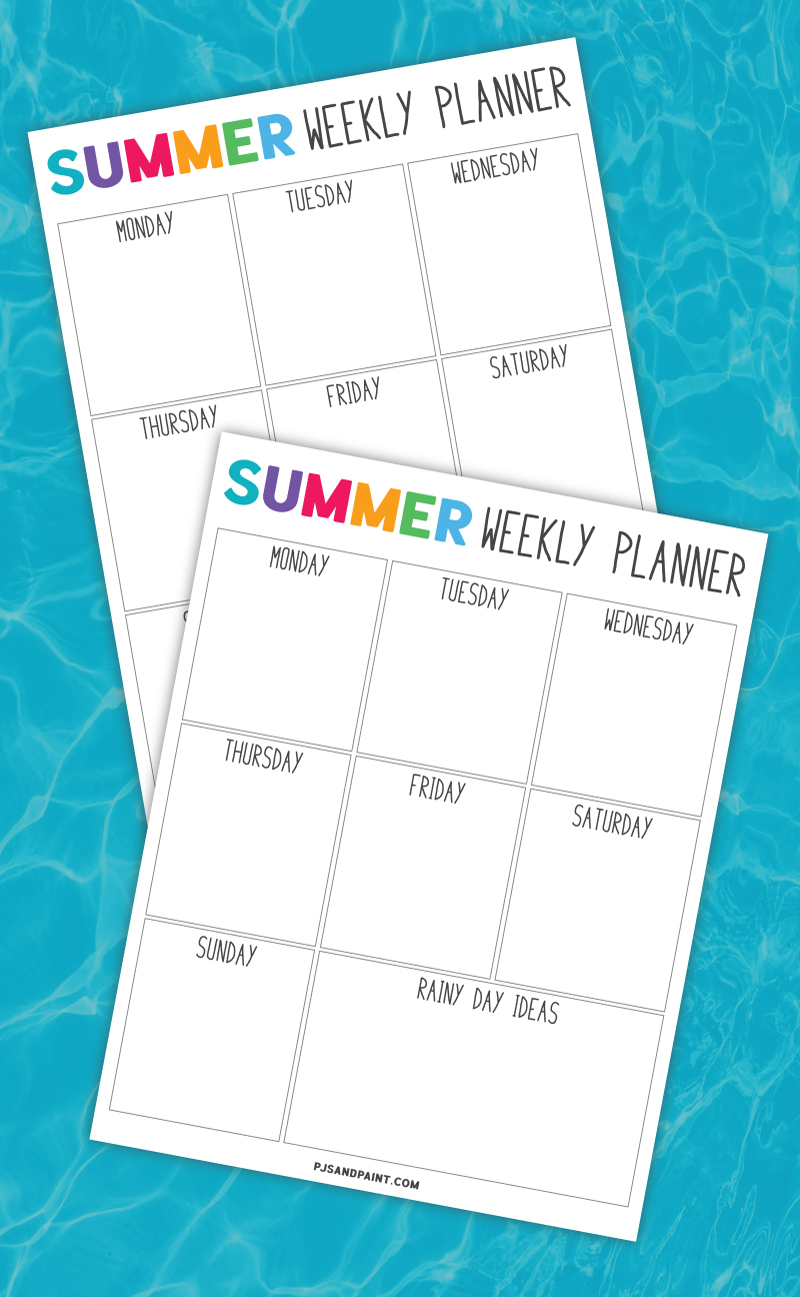 summer weekly planner template