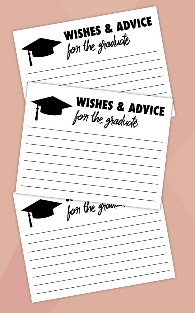 Free Printable Wishes and Advice for the Graduate Cards - Pjs and Paint