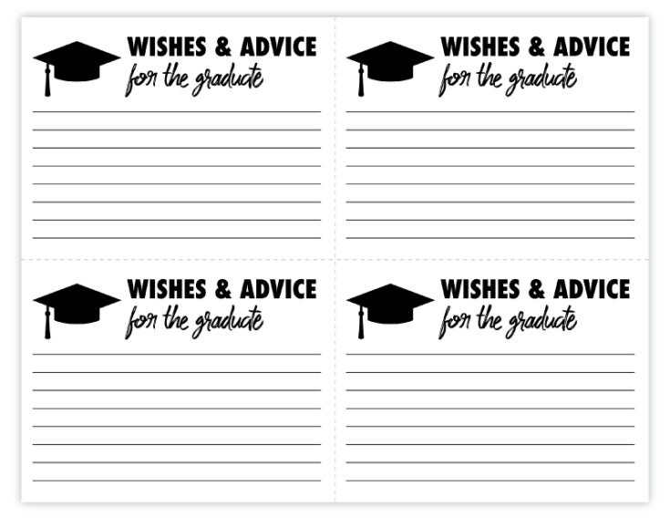 Free Printable Wishes And Advice For The Graduate Cards Pjs And Paint