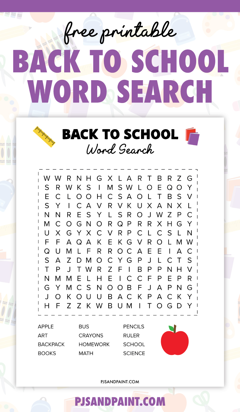 back to school word search 2