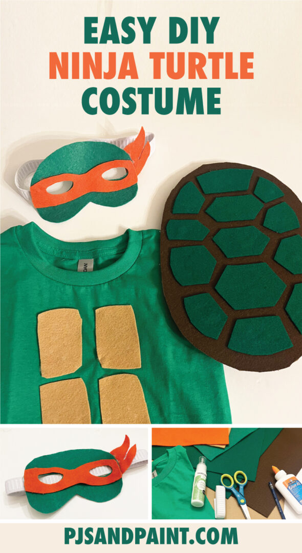 Easy DIY Ninja Turtle Costume for Kids Pjs and Paint