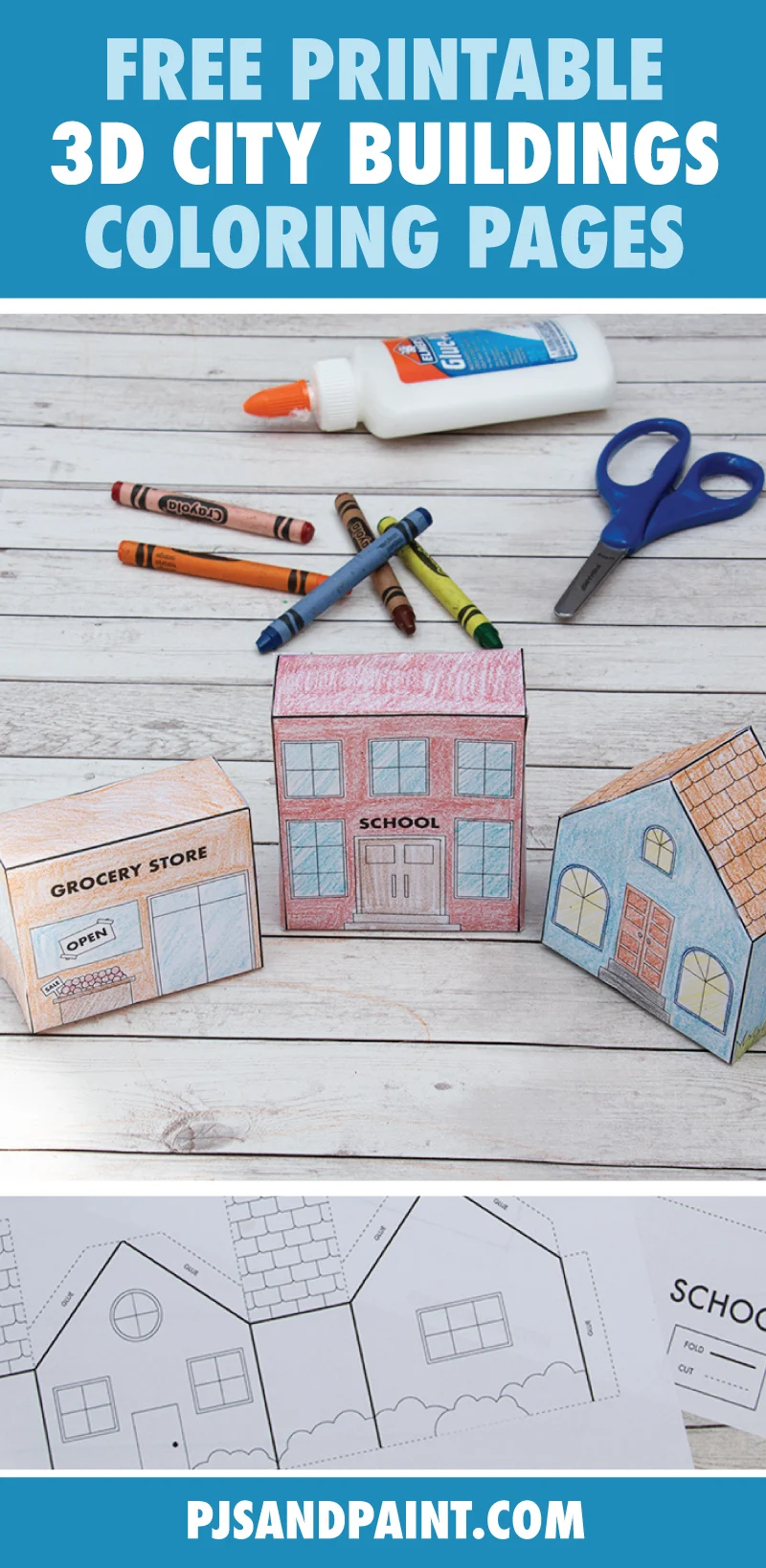 Free Printable 3D Buildings Coloring Pages - Pjs and Paint