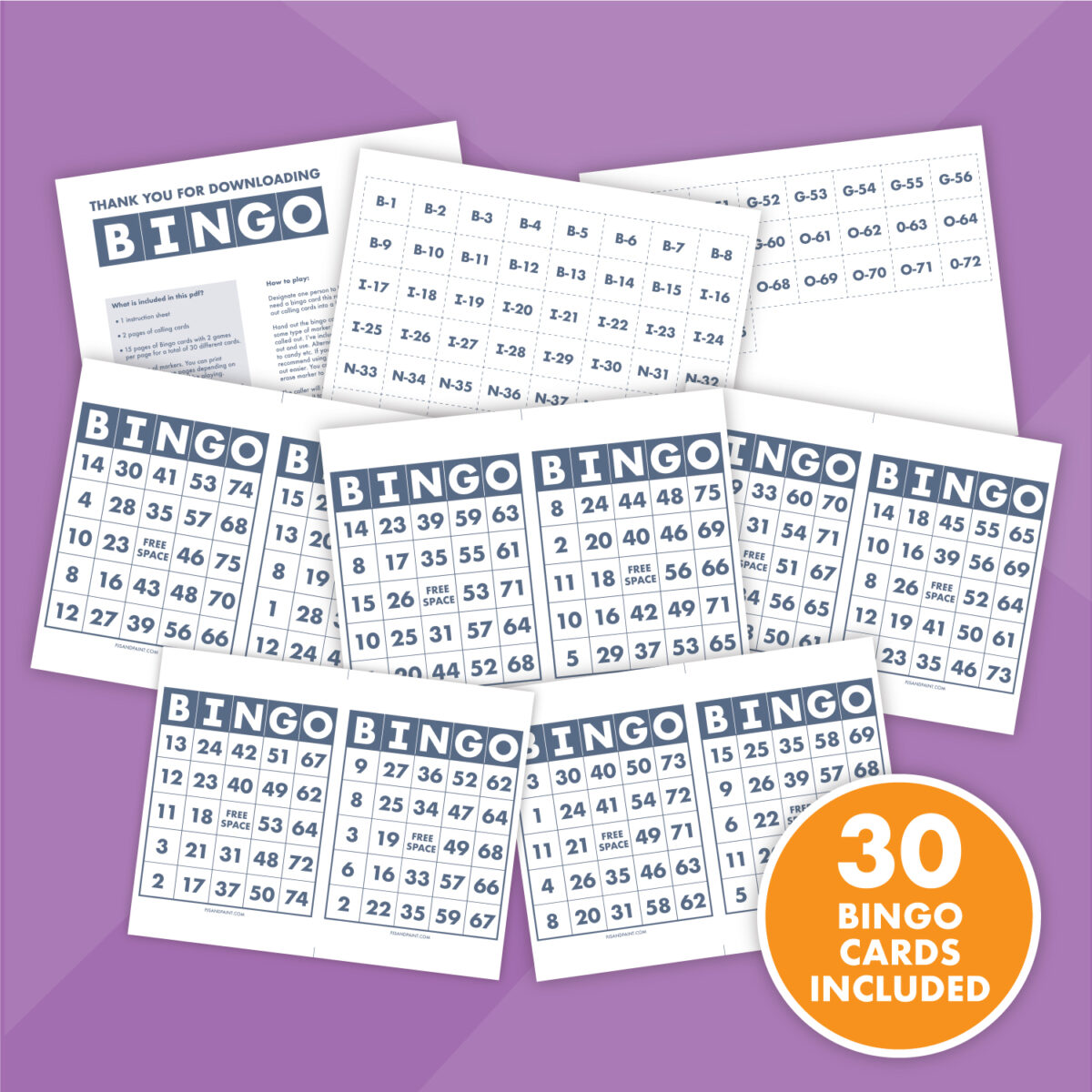 Free Printable Bingo Cards Pjs And Paint
