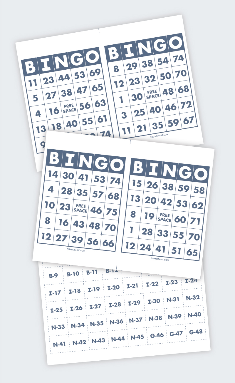 Free Printable Bingo Cards Pjs And Paint