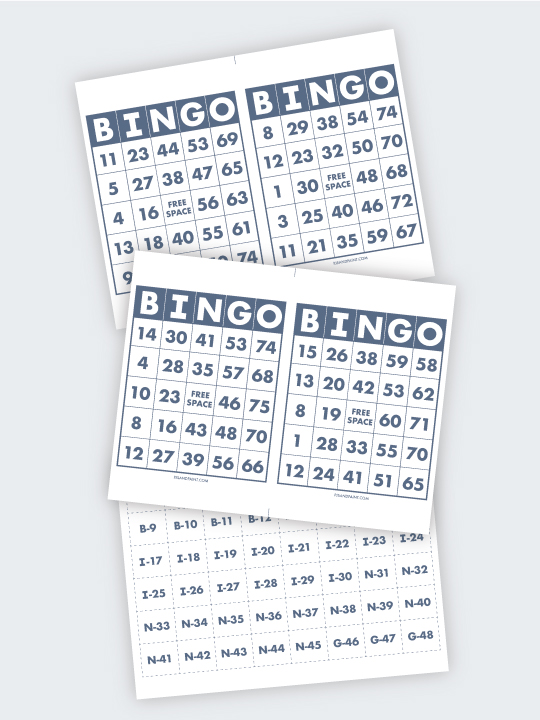 Free Printable Bingo Cards Pjs And Paint