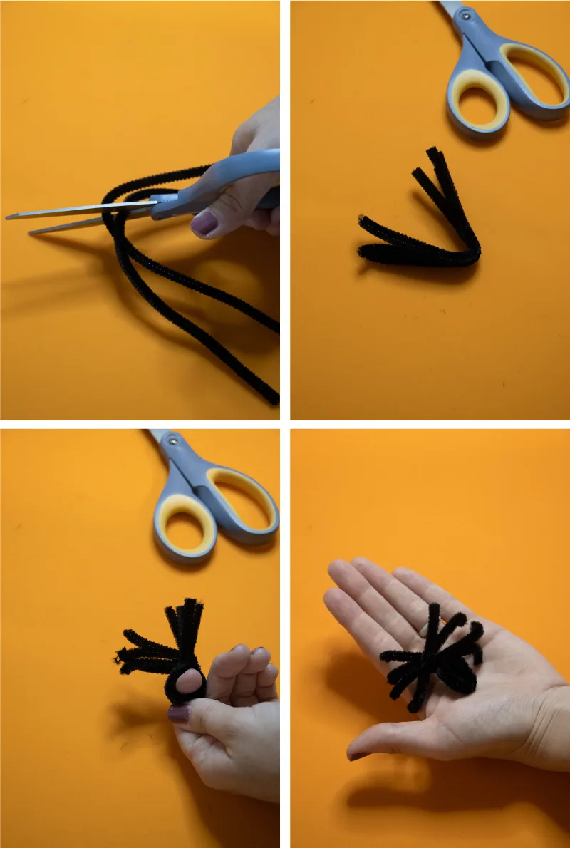 making pipe cleaner spider