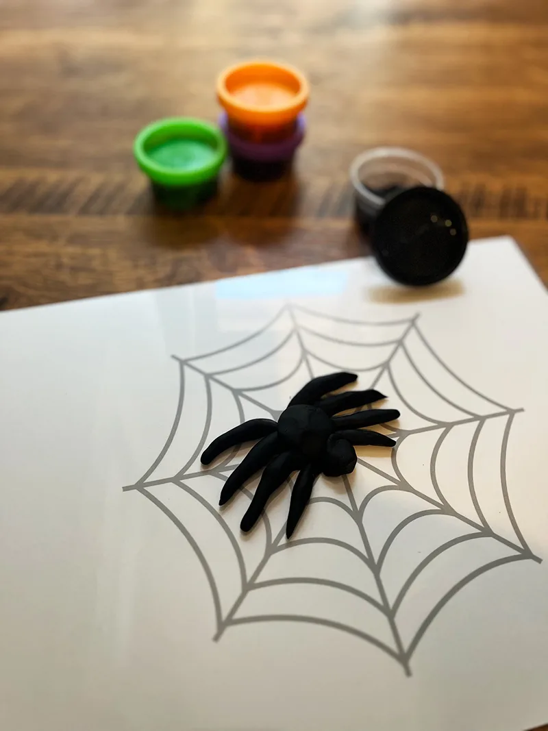 Spider Web Number Play Dough Mat