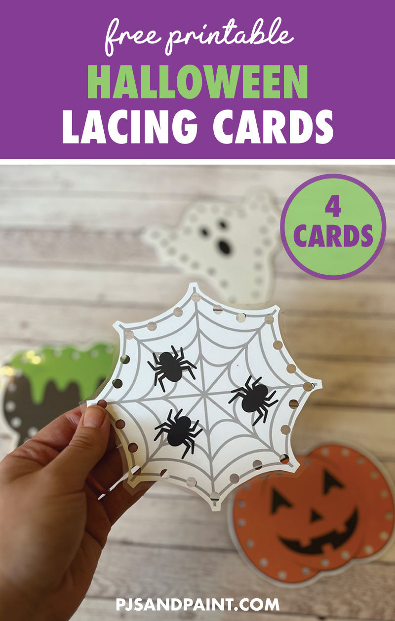 free printable halloween lacing cards