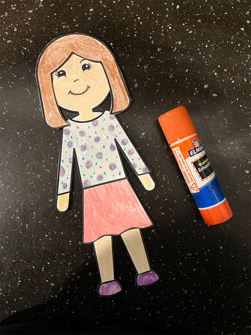 glue and paper doll