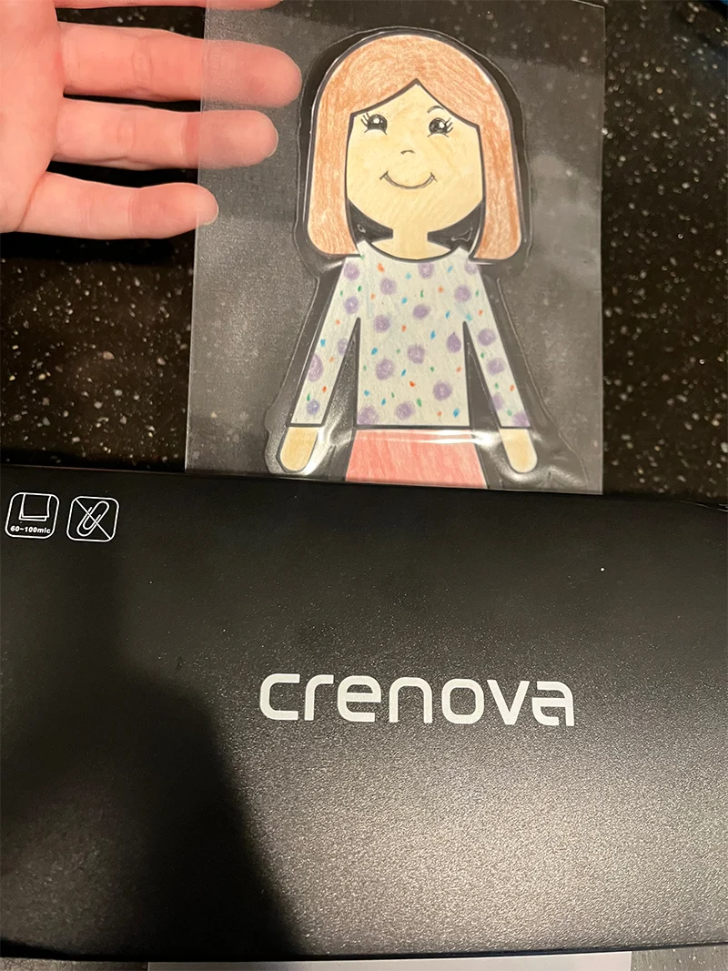 laminating paper doll