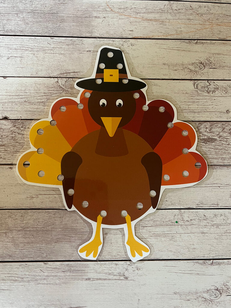 Free Printable Thanksgiving Lacing Cards - Pjs and Paint