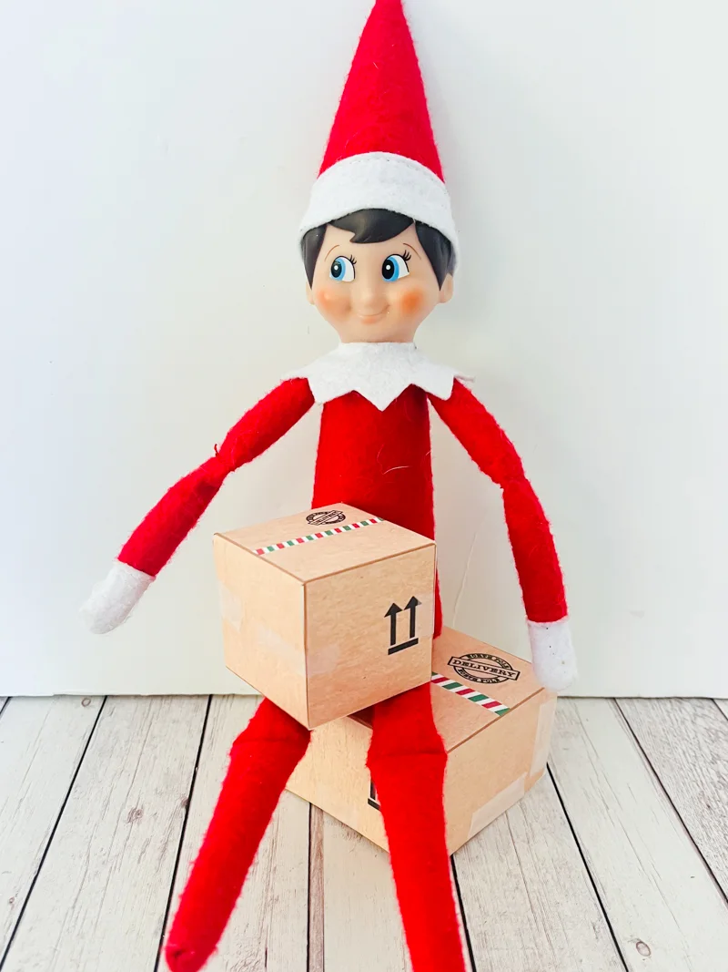 elf with boxes