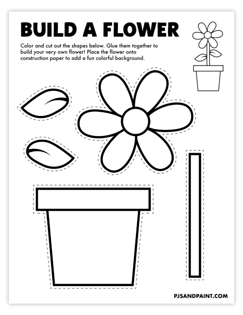 Free Printable Build a Flower Activity - Pjs and Paint