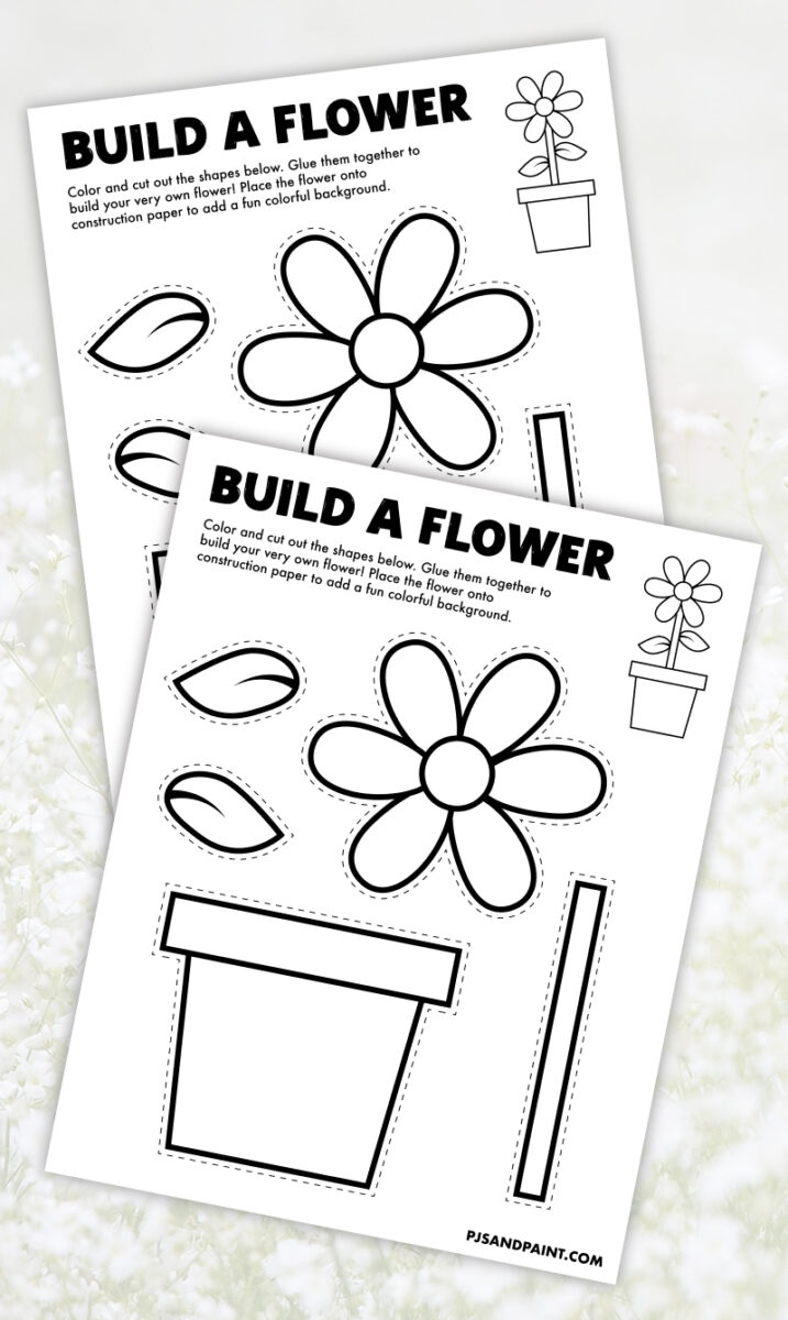 Free Printable Build a Flower Activity - Pjs and Paint