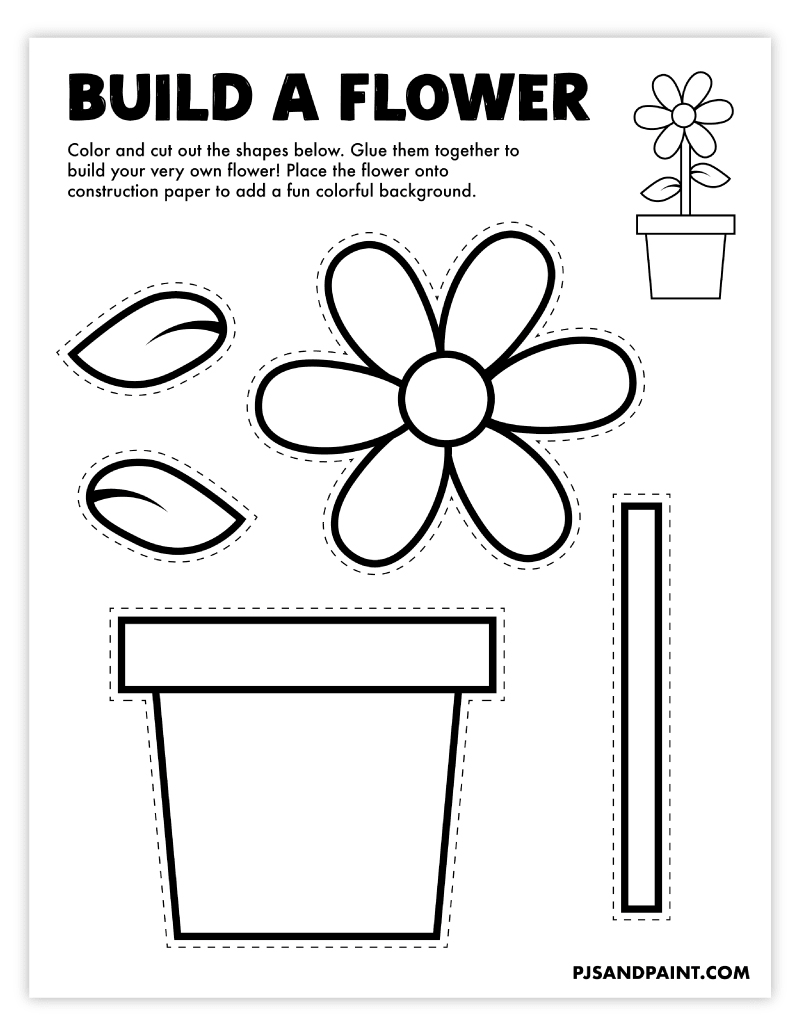 Spring Flower Cut And Glue Worksheets Free Creative Craft 57 OFF