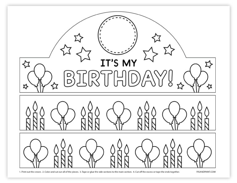 Free Printable Birthday Crown Pjs And Paint