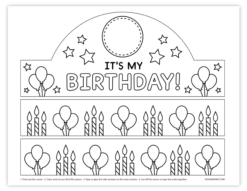 Free Printable Happy Birthday Crown Paper Trail Design 40 OFF