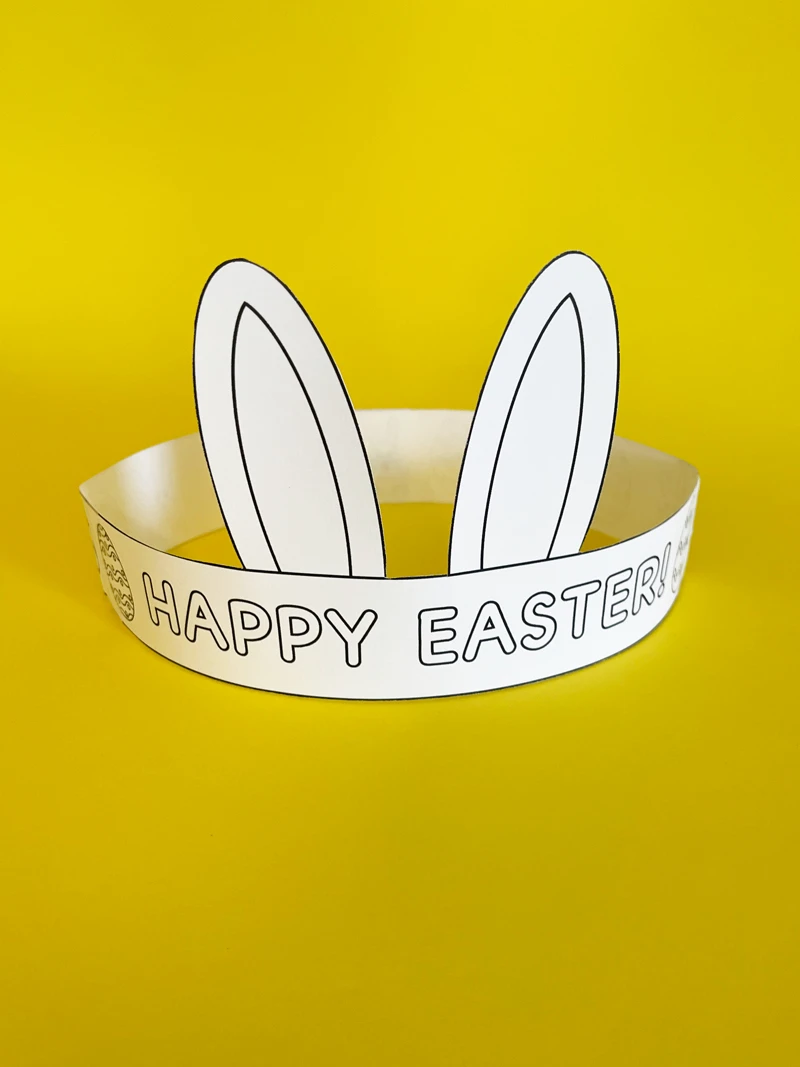 free printable easter bunny hat 1