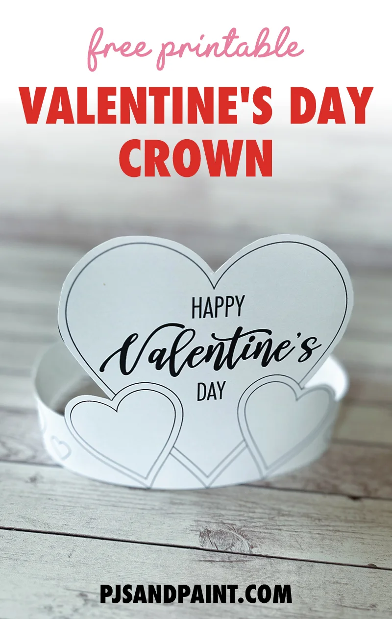 Happy Valentine's Day Paper Crown Printable Coloring Craft Activity