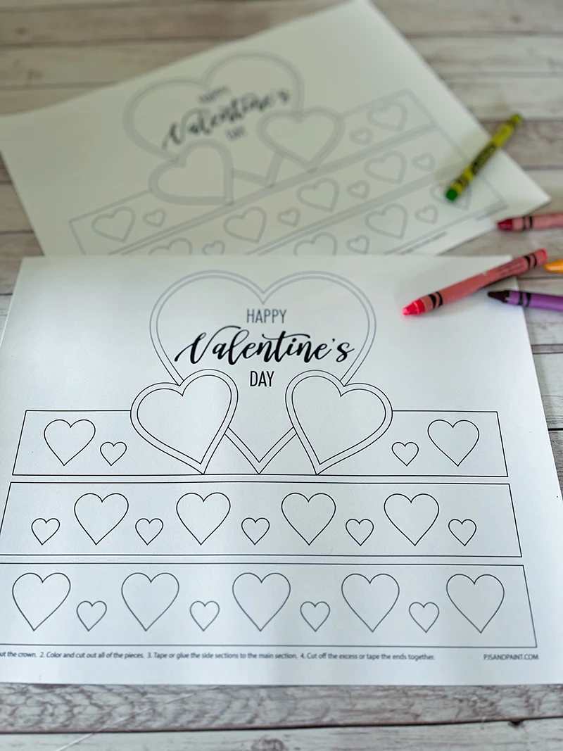 free printable valentines day crown